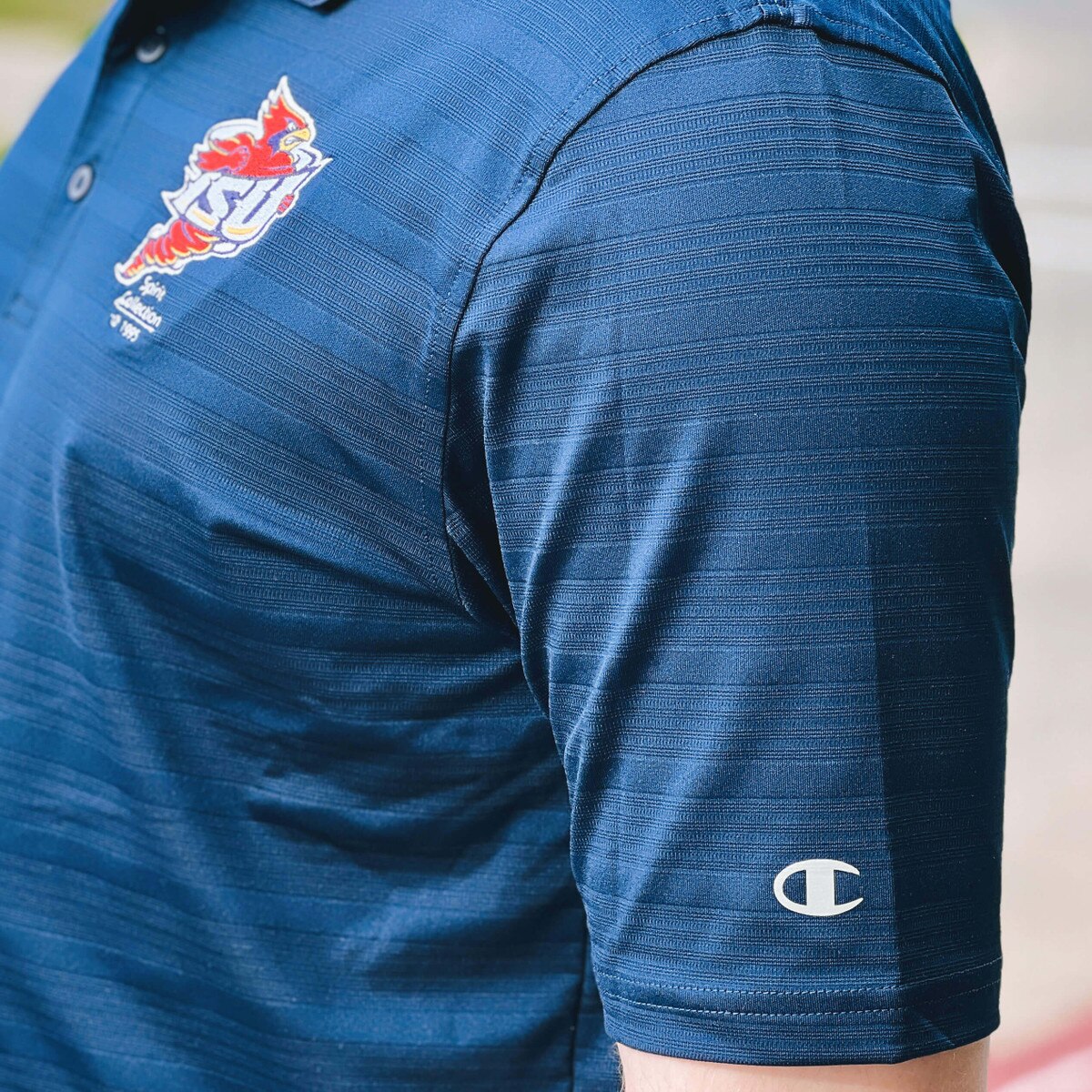 Champion® Punching Cy Navy Tonal Striped Polo